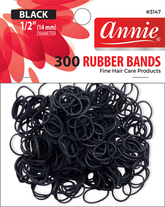 Salon Rubber Bands Size Medium / Black 300Pc #3147