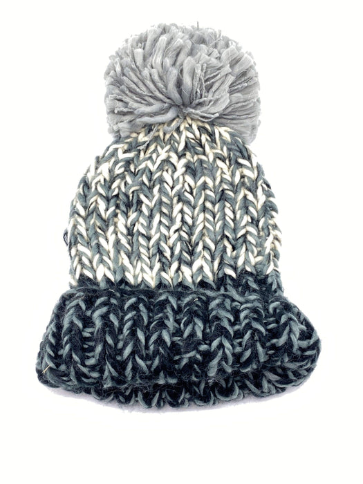 #KBW7006 Thick Wool Two Tone Dark Blue/Gray Beanie