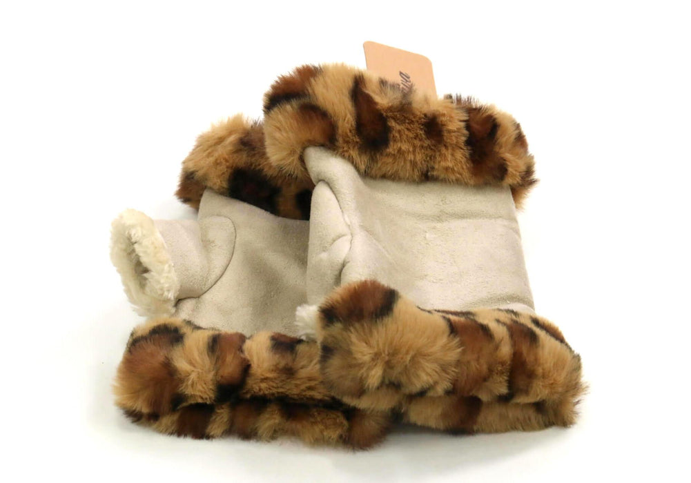 Fingerless Gloves with Cheeatah Fur Cuff #AO253 (PC)