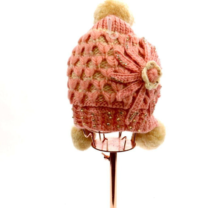 Knitted Rhinestone Pom Pom Beanie #FLOBEA4 (PC)