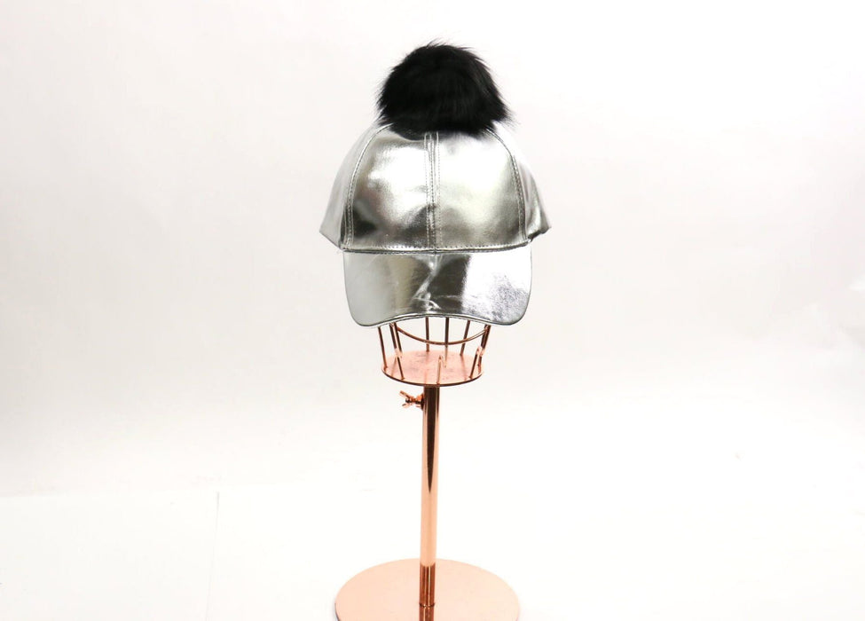 Silver Hat with Black Pom Pom #PM3041 (PC)