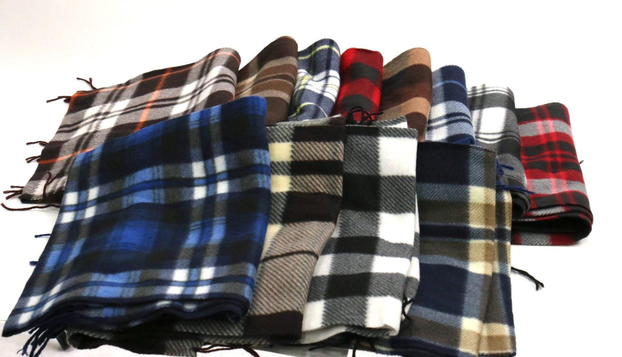 Plaid Scarf with Frills / Assort #SC001 (12PC)