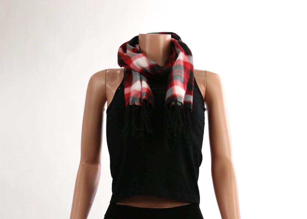 Plaid Scarf with Frills / Assort #SC001 (12PC)