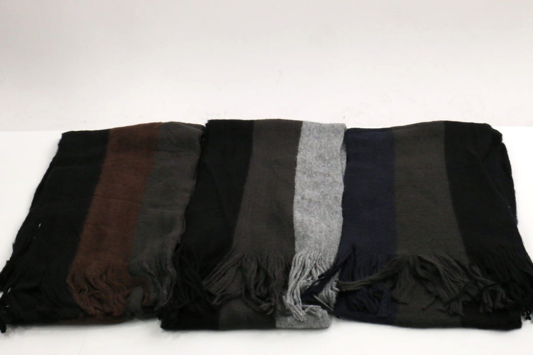 Three-tone Scarf with Frills / Assort #SP1002 (12PC)