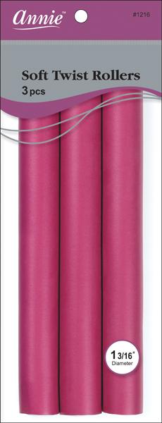 Soft Twist Rollers 10" Long 3Pc Plum #1216 (6 PACKS)