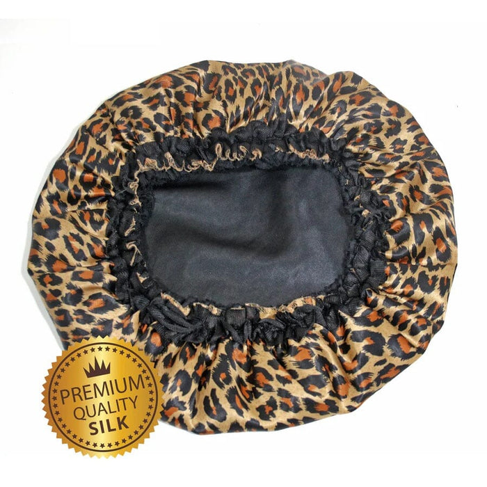 Evolve Black Cheetah Satin Bonnet #668