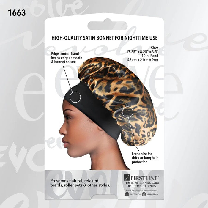 Evolve Satin Wide-Edge Bonnet / Leopard #1666