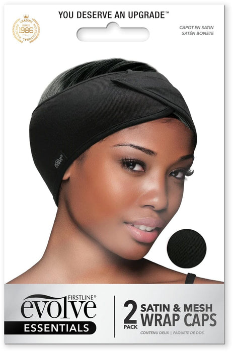 Evolve Satin & Mesh Wrap Cap 2PK #8060