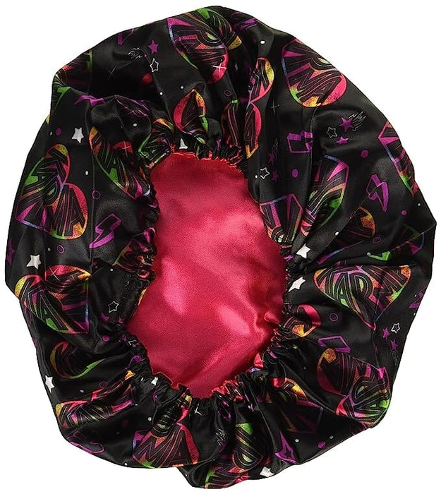 Karma's World Satin Bonnet / Black & Pink #1002