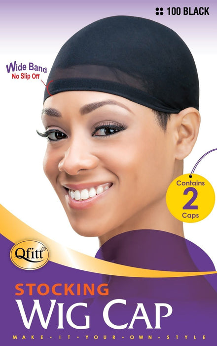 Stocking Wig Cap / Black #100 (12 PACKS)