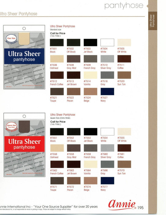 Ultra Sheer Pantyhose - Queen Size (6 PIECES)